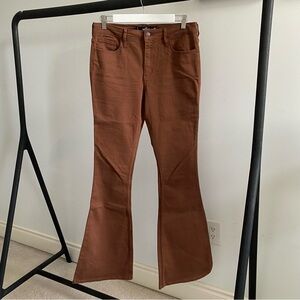 Brown High Waisted Flared Jeans